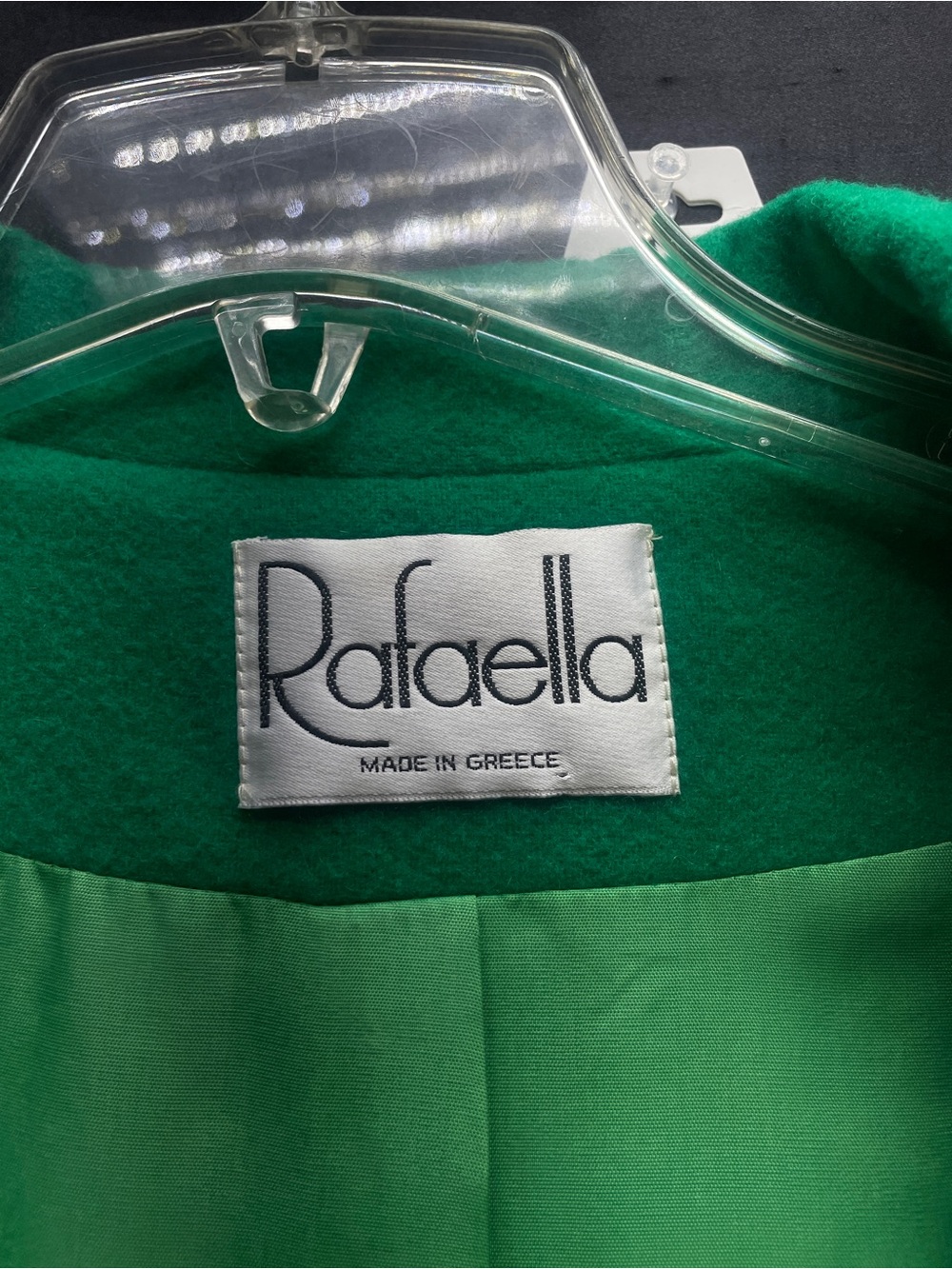 Vintage Rafaella Green Wool Blend One Button Oversized Blazer Jacket Sz 12 - Picture 3 of 7